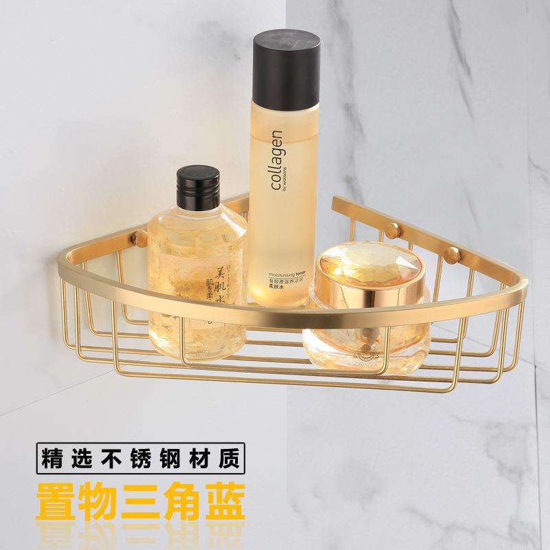304不锈钢浴物置物篮卫生网篮置架墙GSP角壁挂式打孔室单间层三角
