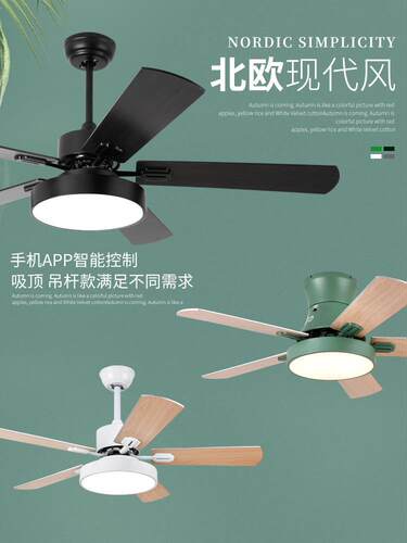 北欧创意静音家用吊扇灯