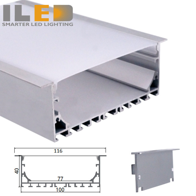 LED条形灯型材外壳套件PCB宽77mm弹簧卡子灯铝外壳