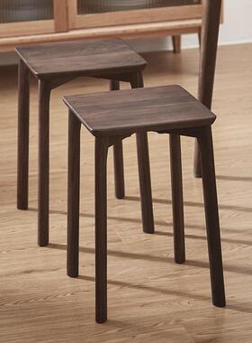 实木可叠放凳桌子儿QVG家方凳木头用凳客厅童餐矮凳化妆凳加厚小