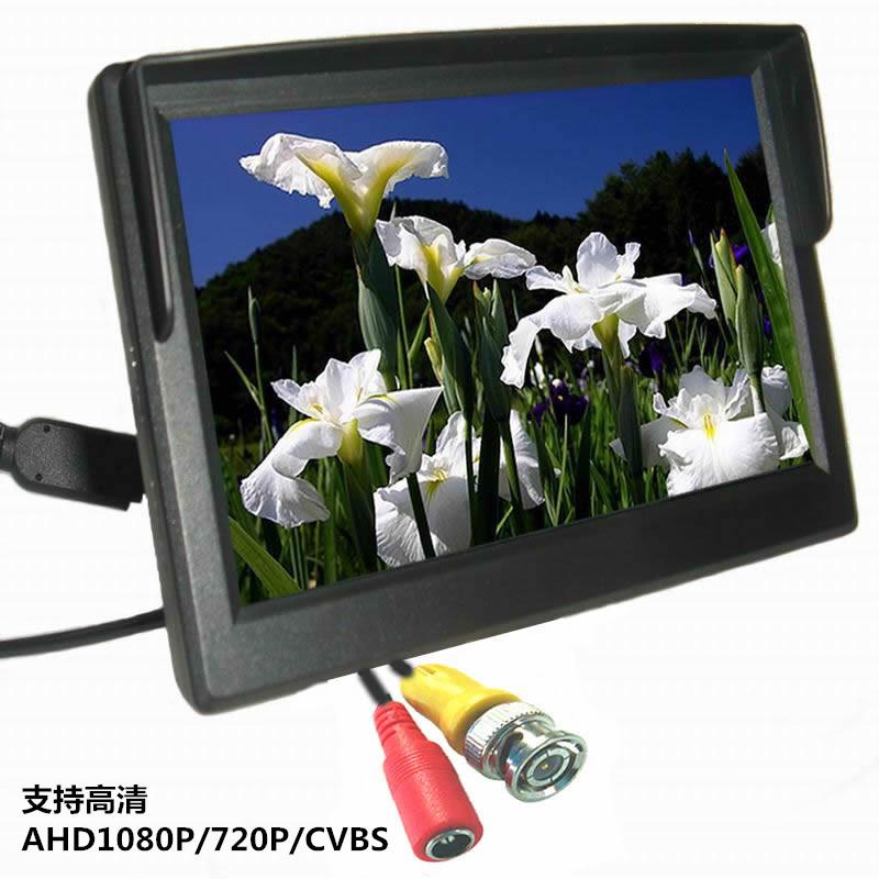 5寸载显器遮阳HD数字屏高清2路RCA航空A头5001-G视频支架车吸盘12