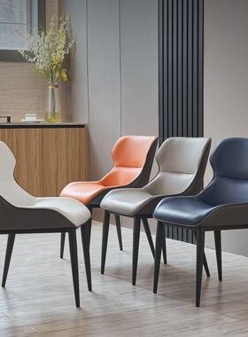 轻JOJ奢餐家椅用现代简约餐皮桌椅化子妆椅意式凳子酒店餐厅靠背
