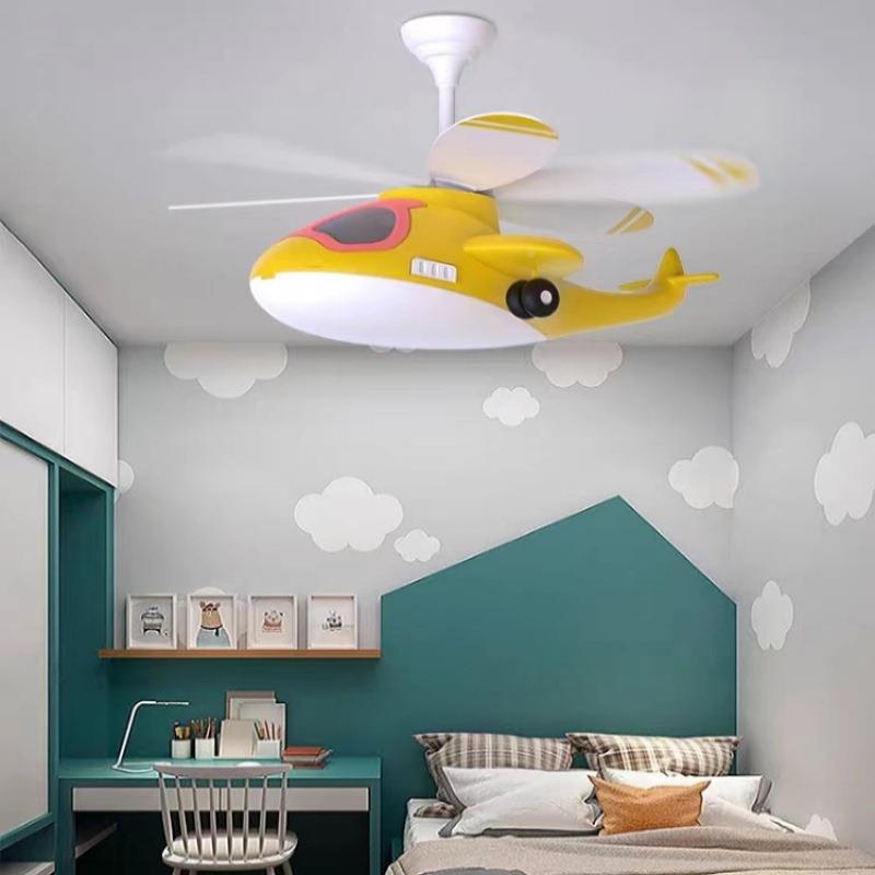 极光简儿童灯飞机风扇151灯男卧室孩灯全谱护眼房间灯带房风扇吸