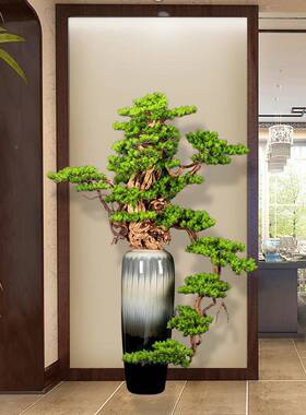 大号仿真植物景大型落地绿植迎假装树摆件酒店盆玄关软客松TJD造