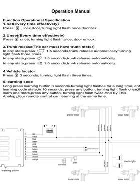 中控锁遥控带中控马达向带方灯喇叭输XAH出开尾箱功能12V用