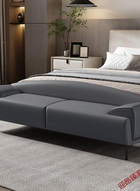 轻奢风卧室床尾凳床榻LPI尾床长沙发凳靠背衣帽间凳高端酒店凳条