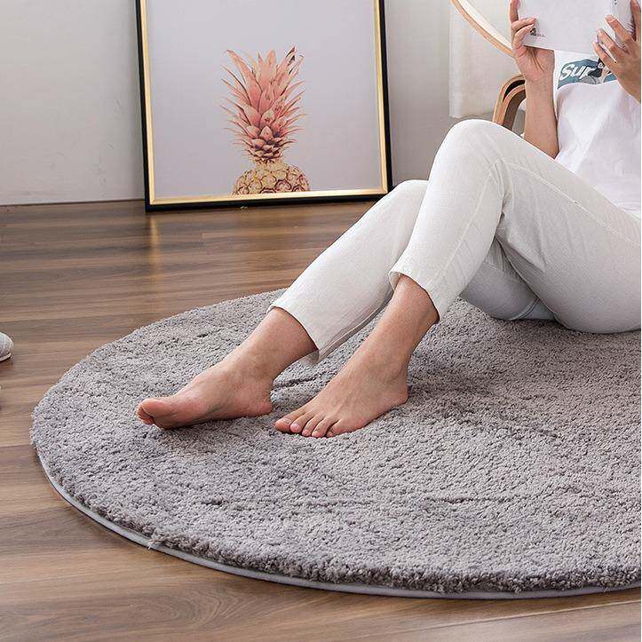 转加厚加圆形绒地毯电脑椅椅吊篮地垫客长毛款圆厅卧室书可房家用