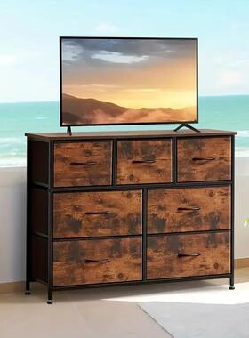 跨境多层收纳物NNH柜卧室床头柜落地式妆台杂式整理柜梳抽屉布抽