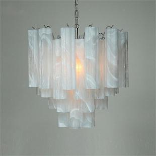 法式穆拉诺灯客轻脂奢中古风复吊古厅餐厅卧室胭粉TQQ色梅花玻璃