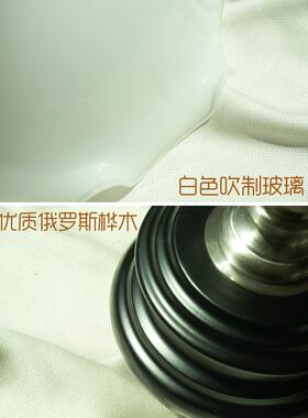 轻奢黑色实围木法式复古花苞灯中MHH古玻璃氛感卧室床感台头小灯