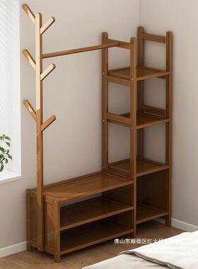 衣帽落地QSY立式卧室家用多功置物架服简易架组装房衣间进门能挂