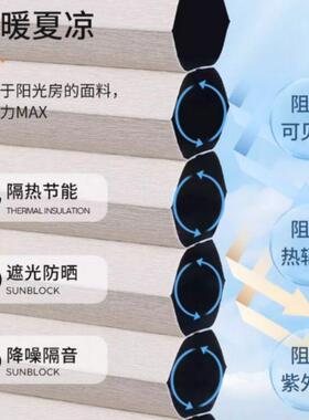 天窗玻棚璃阳光房遮阳帘手动动OXR电天蜂巢帘防降温隔晒热遮光蜂