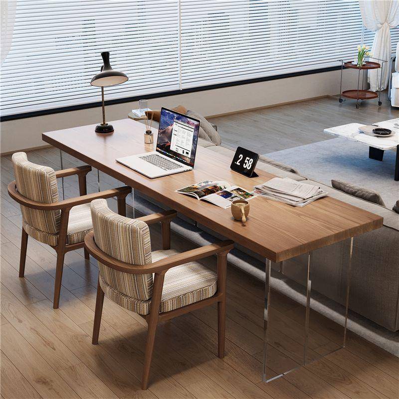 木条客厅实大生板长悬浮书桌用办854公电脑桌工作台学学习桌轻奢