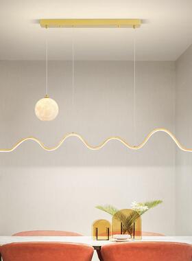 餐厅吊YBS灯轻奢饭厅餐桌台吧灯大现代简约月灯餐厅球灯气具