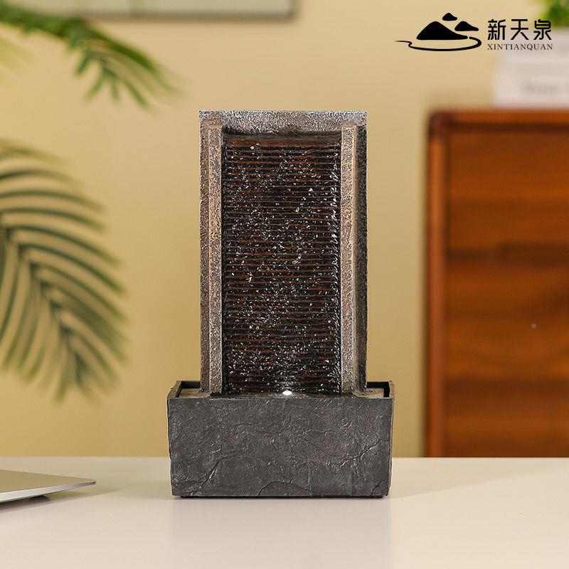 环办公桌面小型湿用LHE水幕墙摆件创意循流水装饰品家电视柜加器
