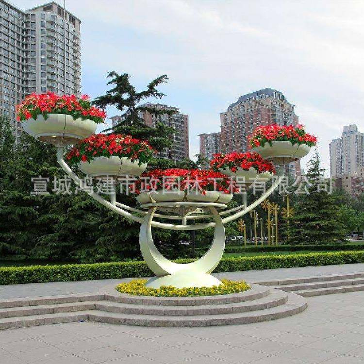 型献欧礼大花盆架子NLO式时尚铁架艺多层花架广场花公园花器托盘
