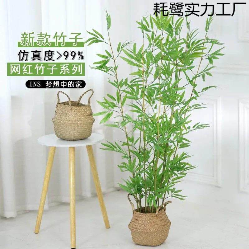 网红新仿真竹子室内款装饰假竹子造景装竹盆植栽耗鹭实力绿落地饰