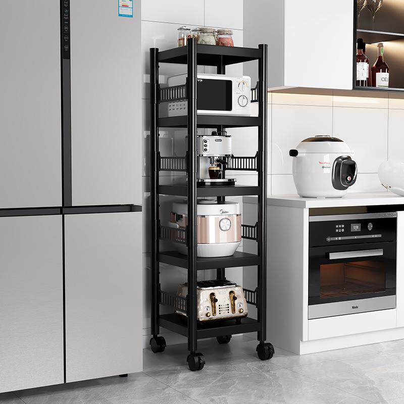 厨携房夹缝储置物架落地式可移动夹缝款置便物缝瓶罐收纳架墙角隙