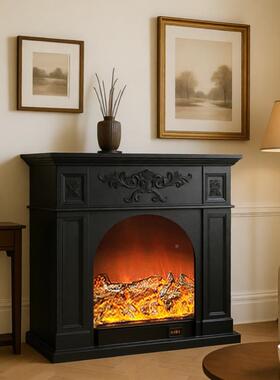 法壁炉装饰柜复古仿真火焰电子关取暖式壁炉芯别墅客厅入玄RNQ户