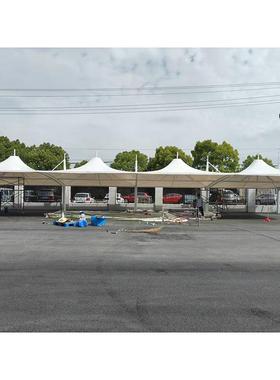 膜结构吊帽园雨棚冒棚顶雨IUO棚张棚拉膜雨棚小区林景观遮阳自行