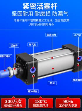 亚德客S2C标准缸100/125/160型/135200X100-150-00力活塞式大推气