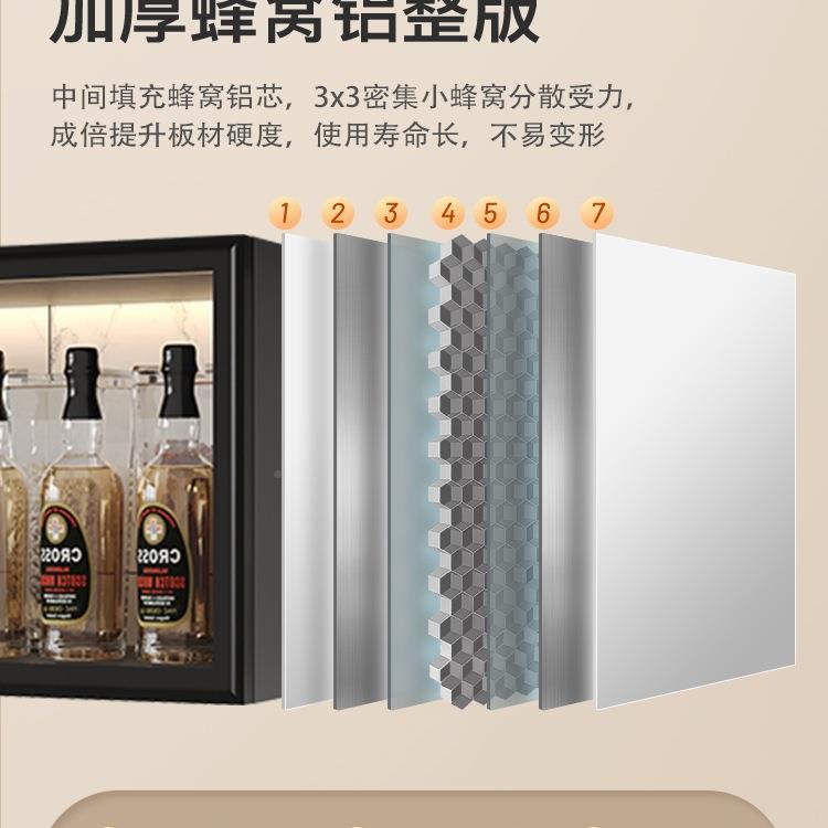 铝合金厨房吊964璃柜墙壁浴室卫间墙上收纳储柜物柜生壁挂式玻小