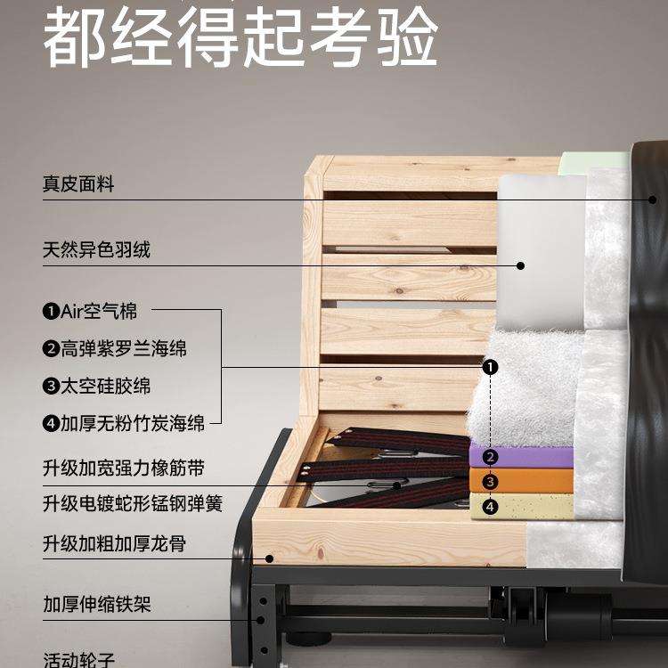云朵电动发沙床式复古风客厅意缩书房多功能伸ERH单人绢花