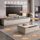 小202客5年新奢石微款 晶石实木岩板384茶几电视柜组合简约户型厅
