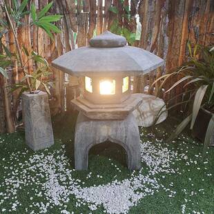 石灯地笼照日式庭灯青石DKJ仿古院灯中式别墅花园草坪造景明石灯