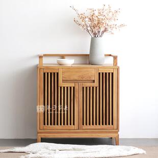 中式 实新木祥云茶水DOM柜桌边储物柜茶茶柜室收纳柜茶具柜烧水柜