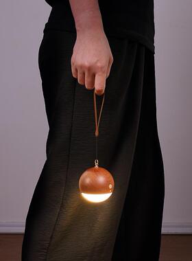 跨境实木玄关语IWQ指令充电小夜灯卧室声控提灯手便携LE音D灯