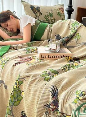 轻奢纯棉大OZB提用纱布榻套榻米床盖毯三件四季通用全棉花铺床床