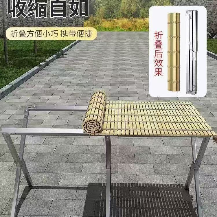 摆摊折叠竹席促销架高品质