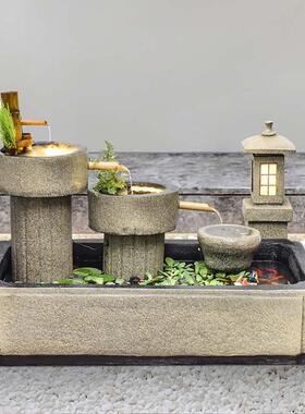 户园庭院地假山流CTT水喷泉户外入鱼池景观造景客厅阳台花落鱼池