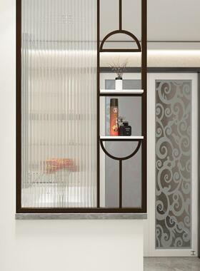 现代简卫约生间墙玻RZI璃隔断铁架艺置物半洗漱台客厅不锈钢屏风