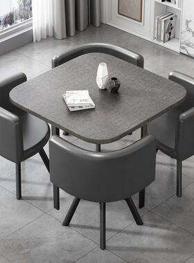 约接待简桌商椅组合谈面判洽谈桌务用店会客桌椅办公TIW室休闲小