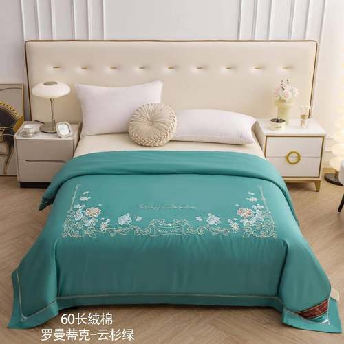 蚕丝人被XH01壳60支长绒棉花绣款被套单件纯棉刺绣被壳双上被罩床