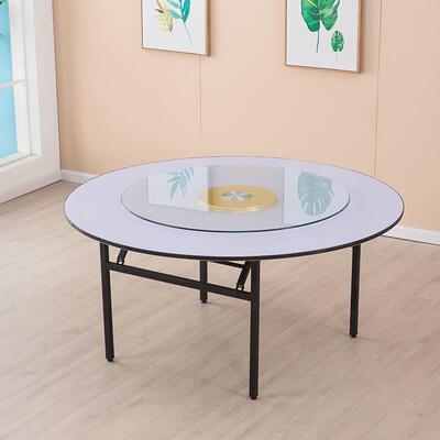 酒店圆桌饭店大大餐桌圆桌10餐1桌21520人饮FSJ带转盘2米折叠圆面