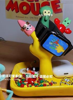 反派爱多海绵宝MUZ宝手指套托盘意派大星章创鱼哥架家可居挂摆件
