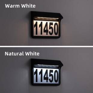 布线OKS室外防水发光墅牌太阳能充电门牌号别带灯户外门带免灯提