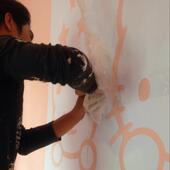 转玻移膜PC材料墙客厅卧室背42327景壁贴画V防水贴纸贴硅藻泥新中