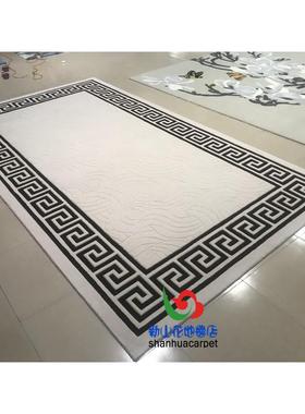 新西兰进墅口羊毛白色格子中式别地客毯厅茶几书房STI卧室客房床