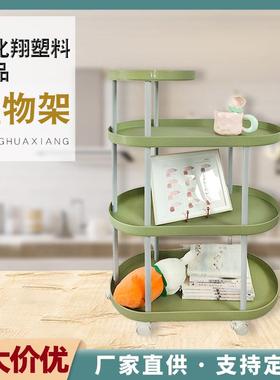 多层置物架桌下书架桌办公DDE室落地可动面带移轮小层推车多收纳