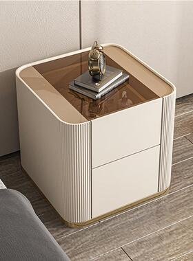 SNA17现代简约轻奢玻璃床A头柜小户型卧室HZA床色边柜网红迷你白