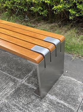 户外铁艺不锈钢园椅长椅商场公子休NTQ息排场椅广休闲长条凳室外