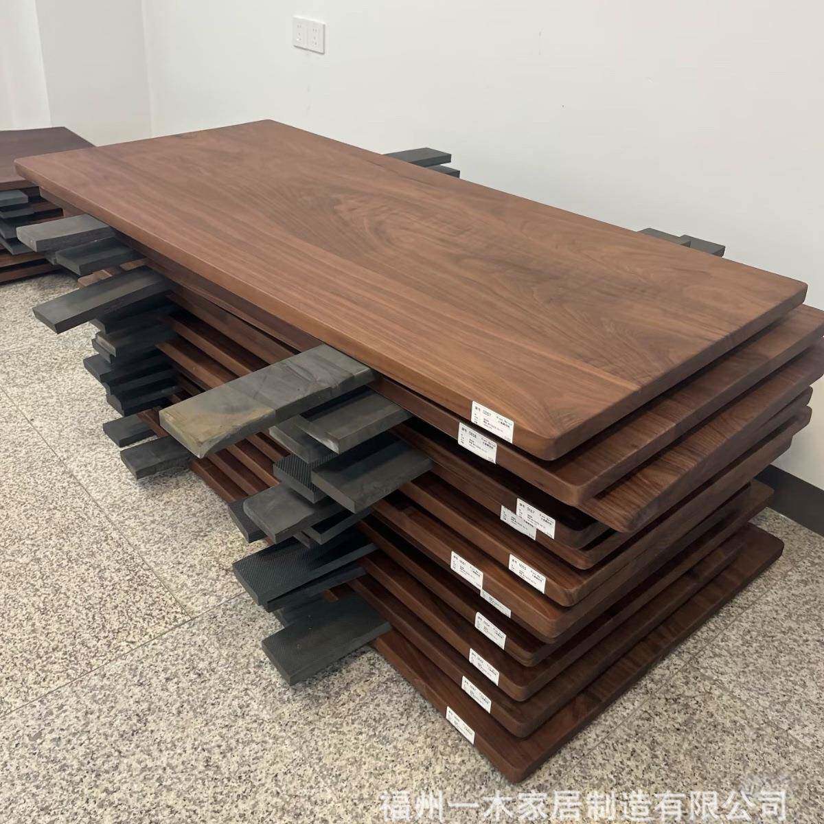 CDB北黑胡桃木木大板实木茶桌椅客厅办公室原桌木新中式实美茶台