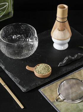 玻璃筅抹茶茶具套装搭配彩盒茶筅抹茶碗茶拨立百本茶BWW整立套