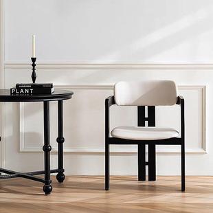 意式 IST古风白木实木餐家用设计师茶椅带扶手椅中子蜡轻奢法椅式