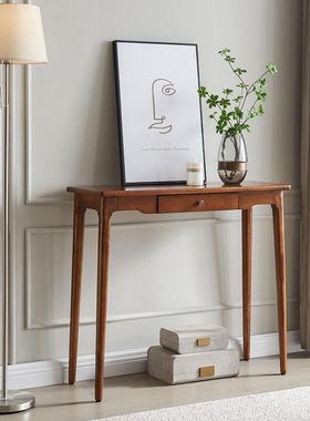 K-210901桌实木玄关桌简约玄关台靠柜墙窄长条家用艺术装饰中式轻