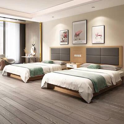 店床标套间174全家具宾馆式专用床箱公寓民宿实木床员工酒宿舍板